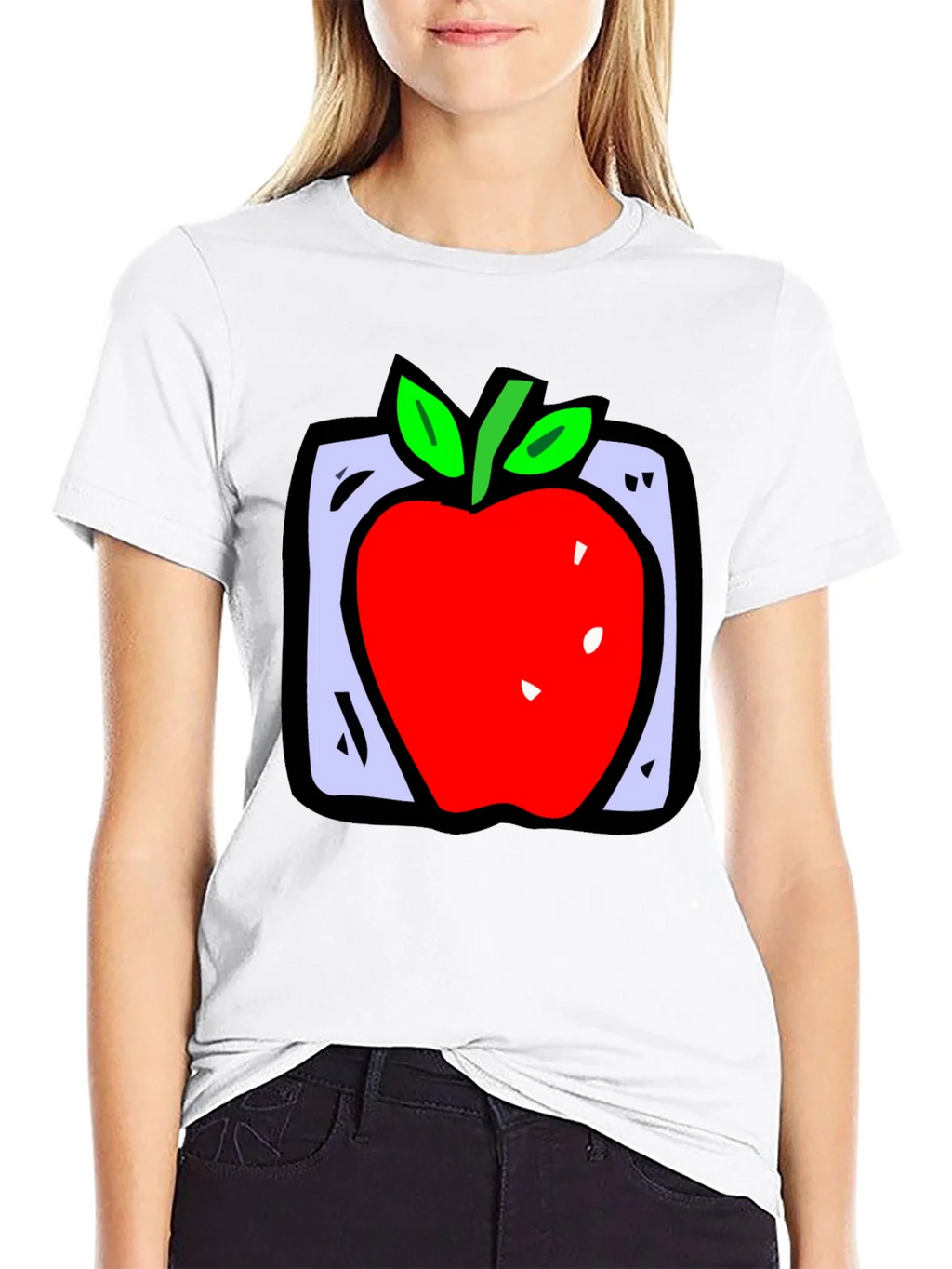 Apple Graphic Black T-Shirt - Fun Fruit Design product image 8