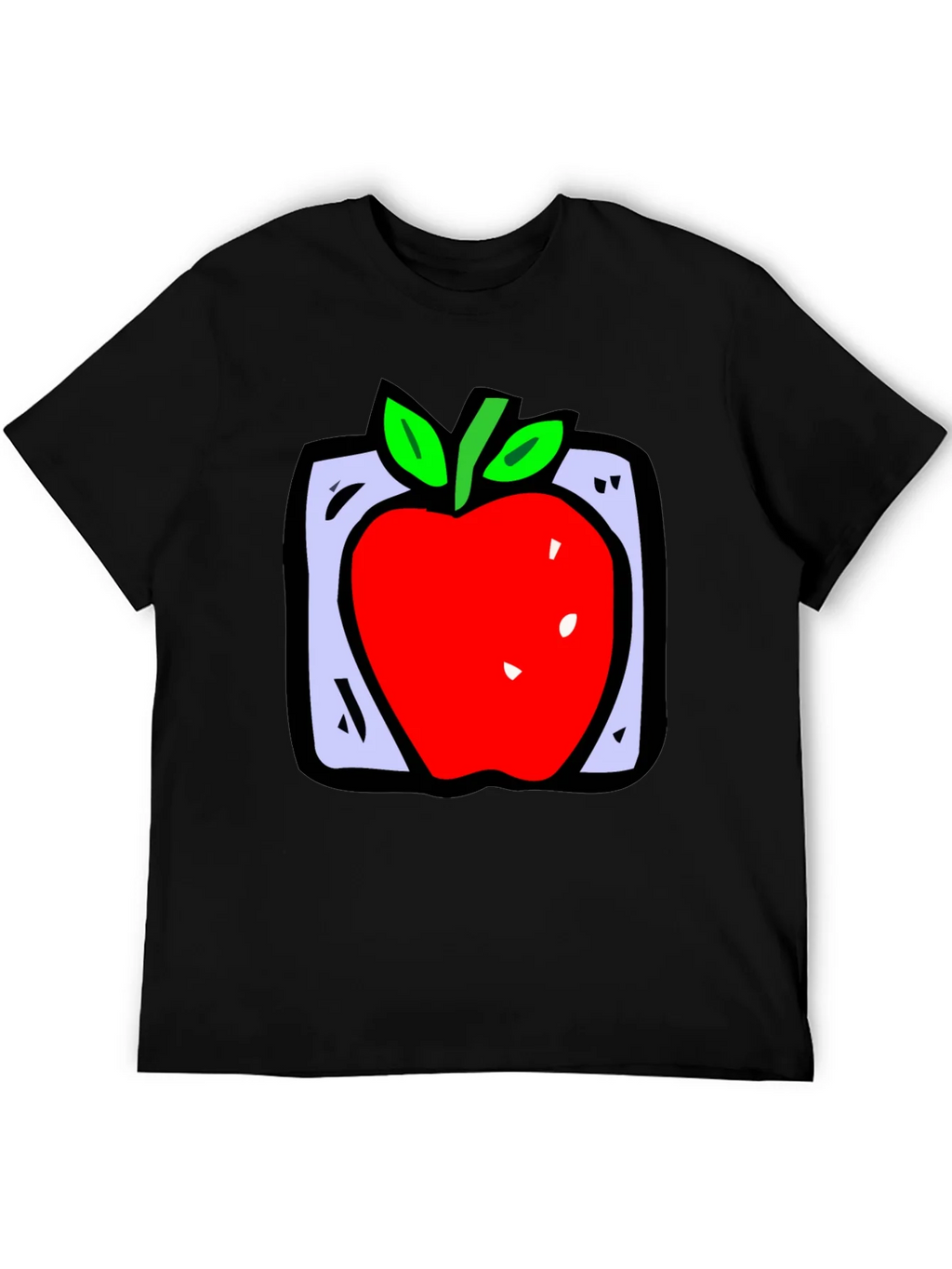 Apple Graphic Black T-Shirt - Fun Fruit Design product image 5