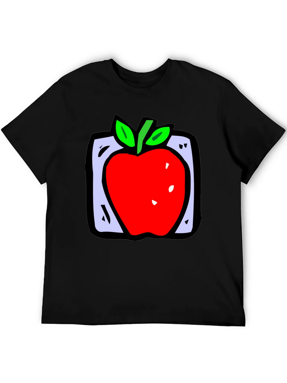 Apple Graphic Black T-Shirt - Fun Fruit Design product image 5