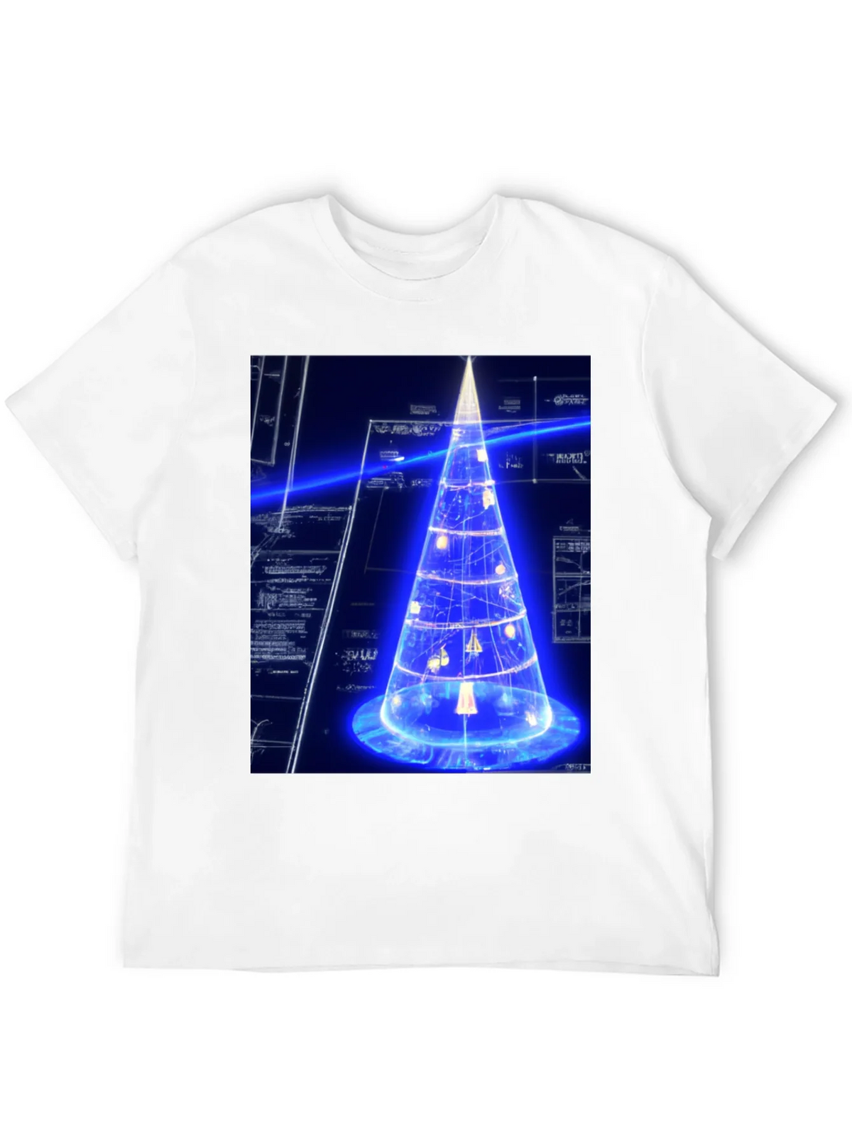 Futuristic Tech Christmas Tree Black T-Shirt product image 11