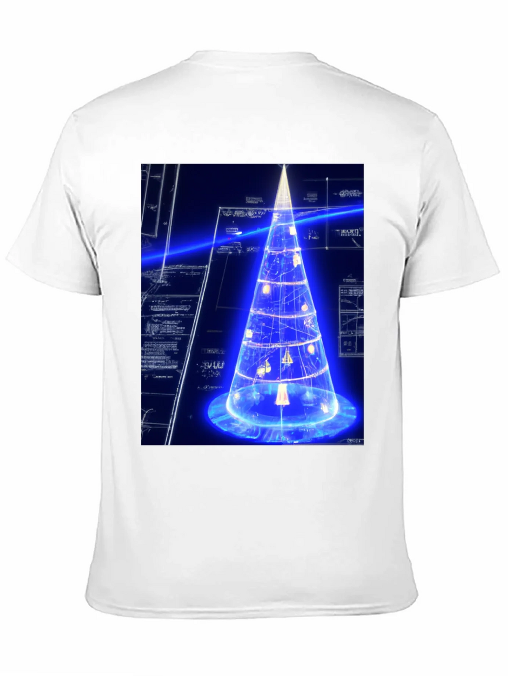 Futuristic Tech Christmas Tree Black T-Shirt product image 10