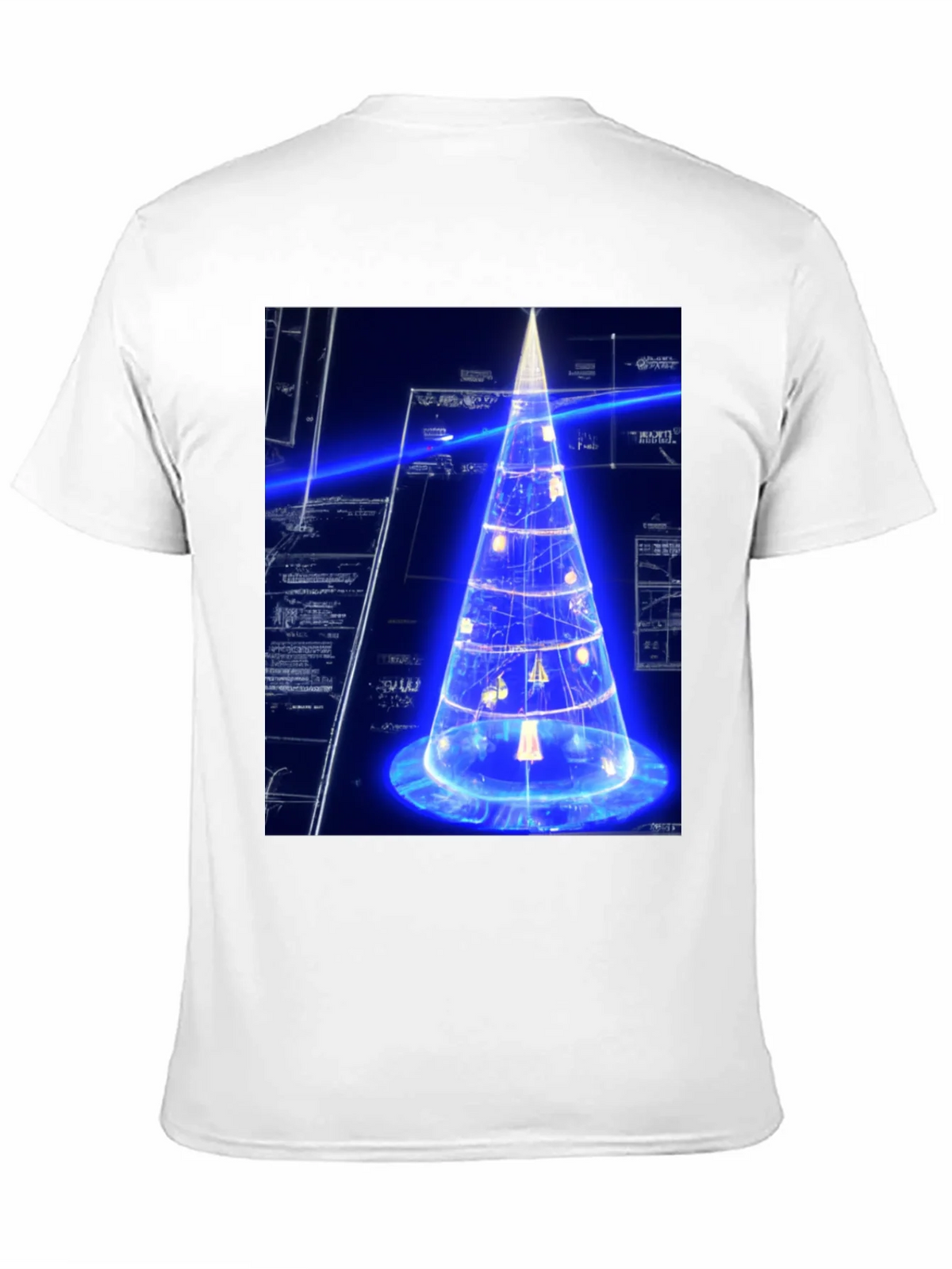 Futuristic Tech Christmas Tree Black T-Shirt product image 10