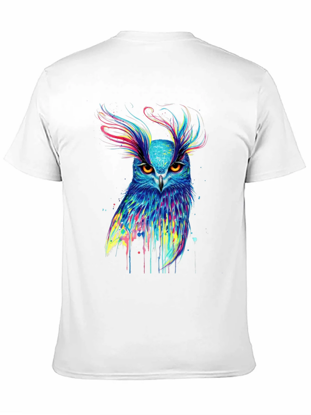 Colorful Owl Graphic Print Black T-Shirt product image 10