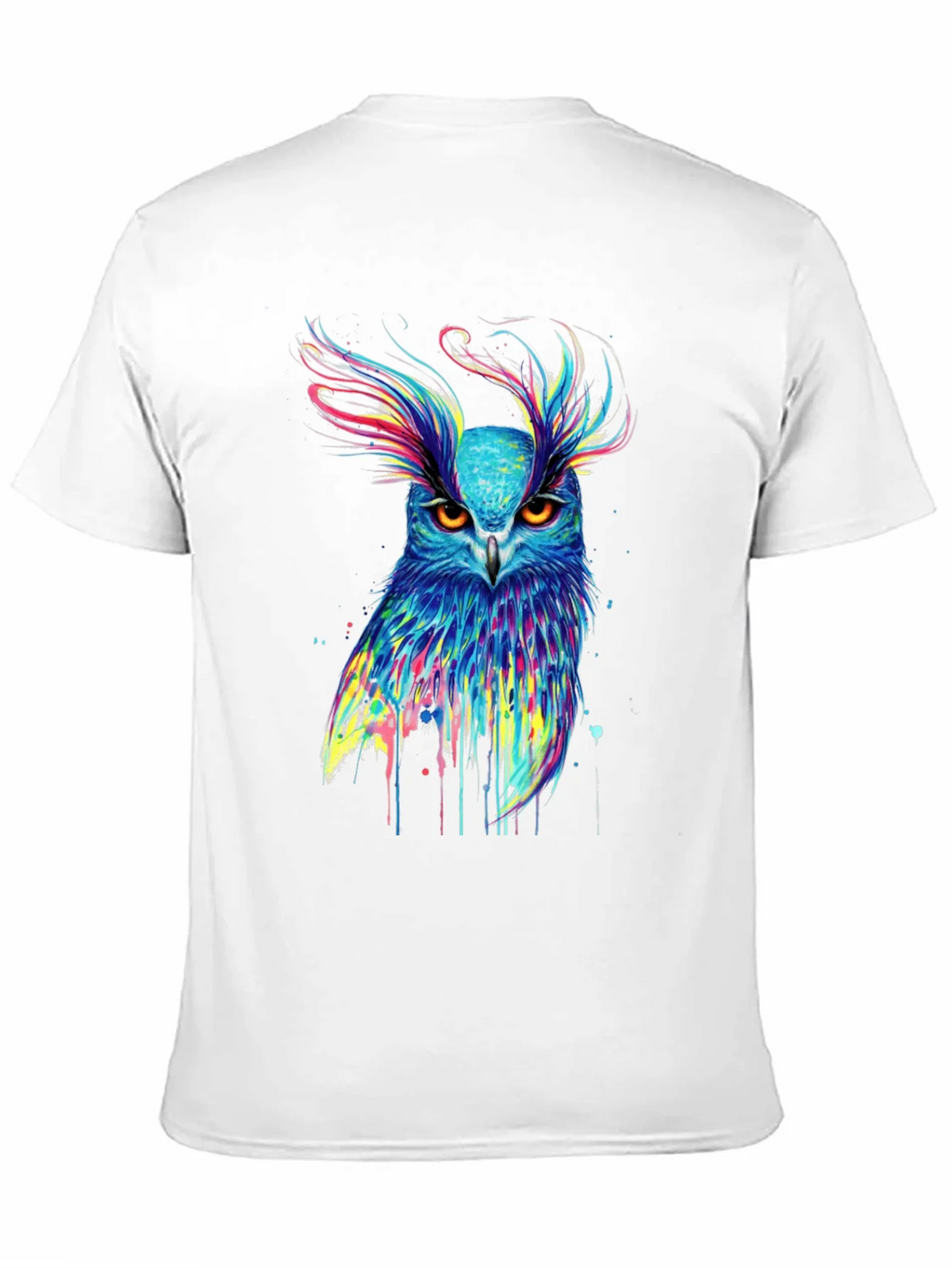 Colorful Owl Graphic Print Black T-Shirt product image 10