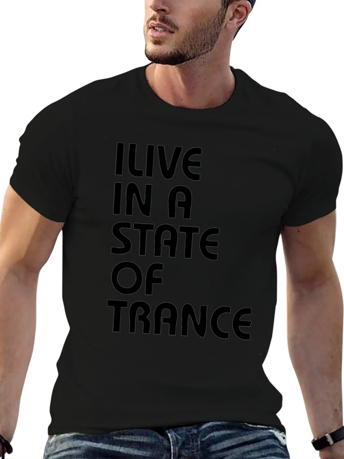 I Live in a State of Trance Black T-Shirt product image 4