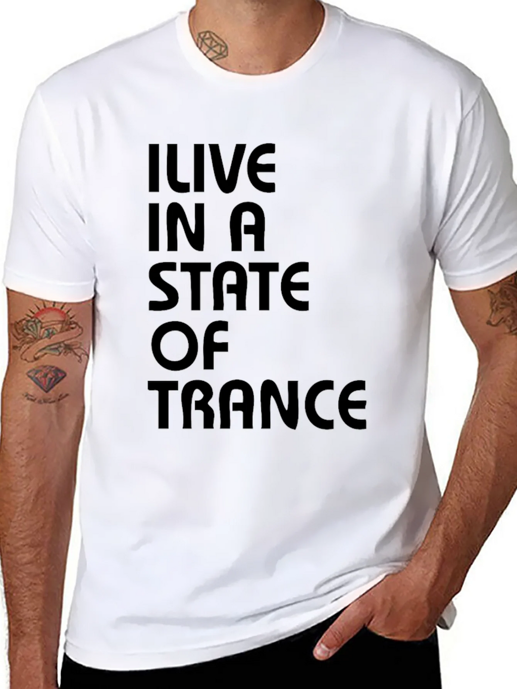 I Live in a State of Trance Black T-Shirt product image 5