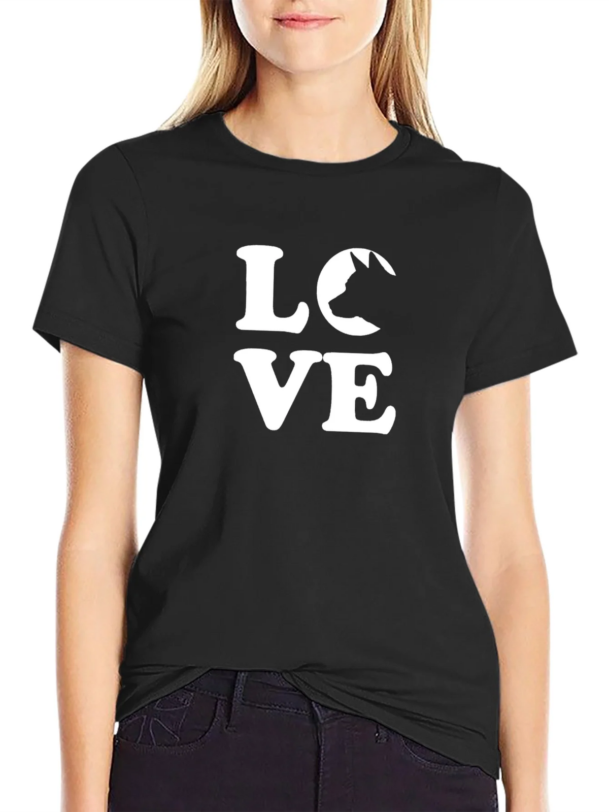 Love Dog Graphic Tee - Black Cotton Blend Casual T-Shirt product image 2