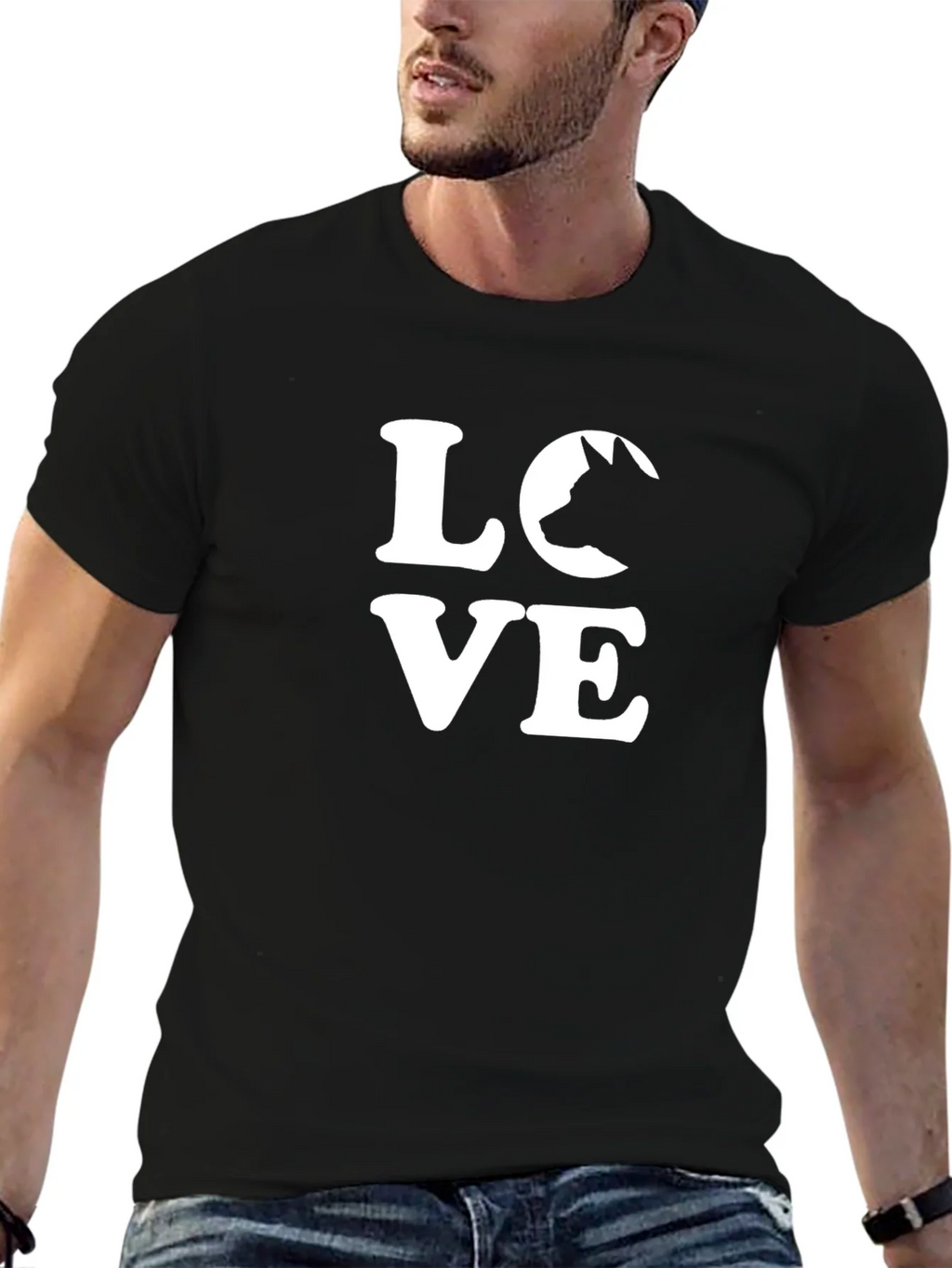 Love Dog Graphic Tee - Black Cotton Blend Casual T-Shirt product image 6