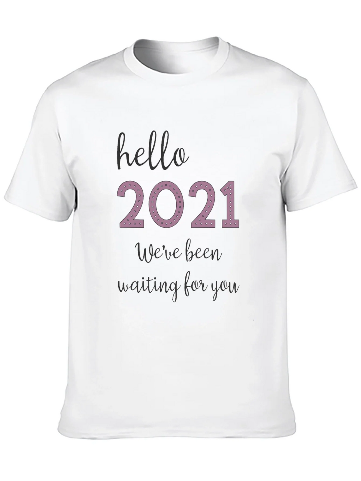 Hello 2021 Tee - Comfy Black Graphic T-Shirt product image 9