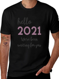 Hello 2021 Tee - Comfy Black Graphic T-Shirt product image 1