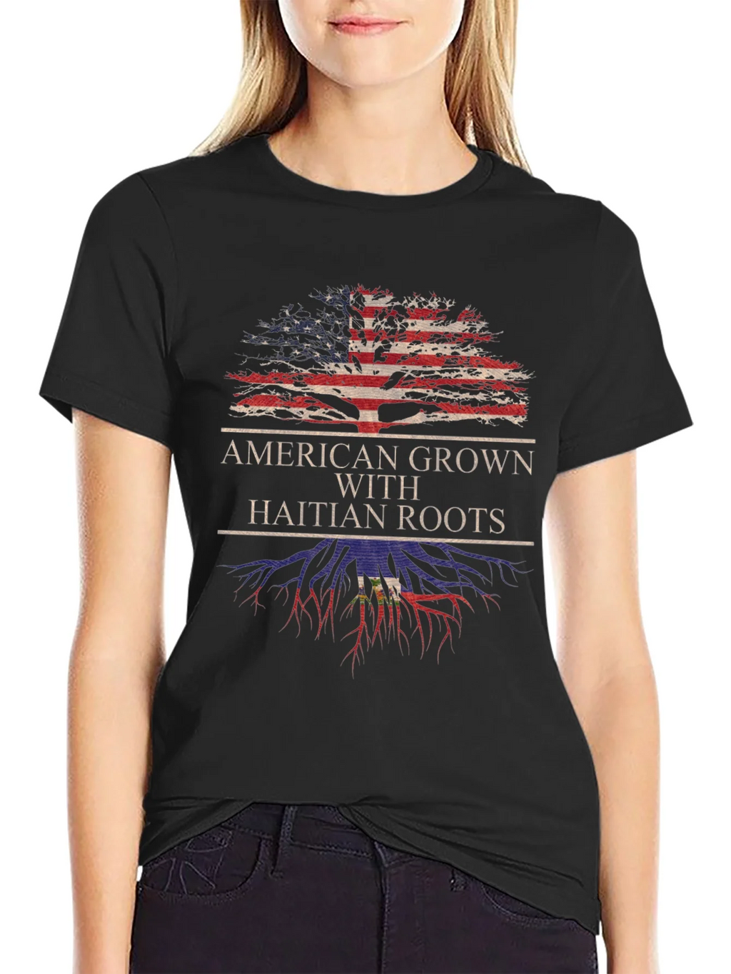 American Grown with Haitian Roots T-Shirt product image 2