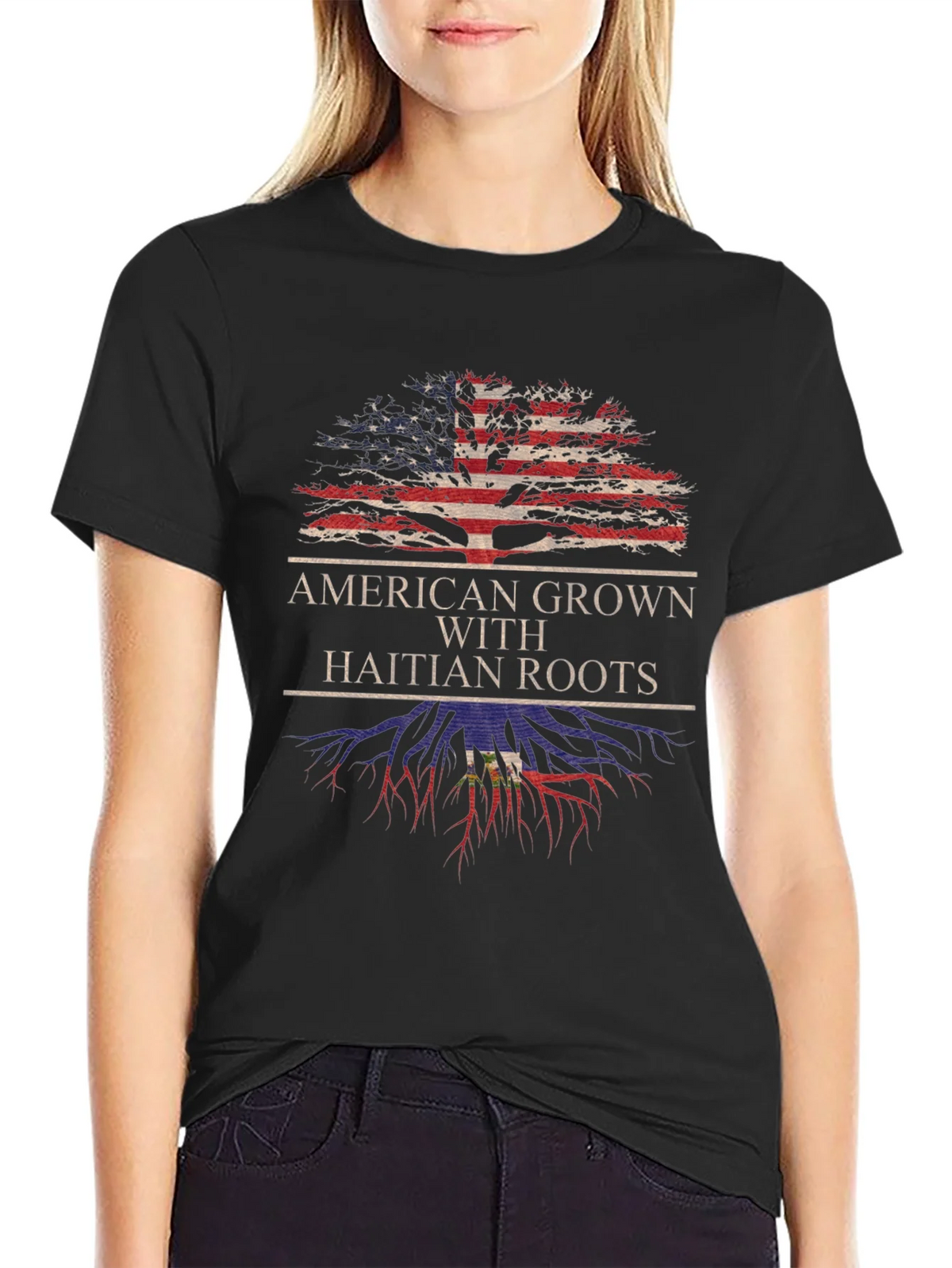 American Grown with Haitian Roots T-Shirt product image 2