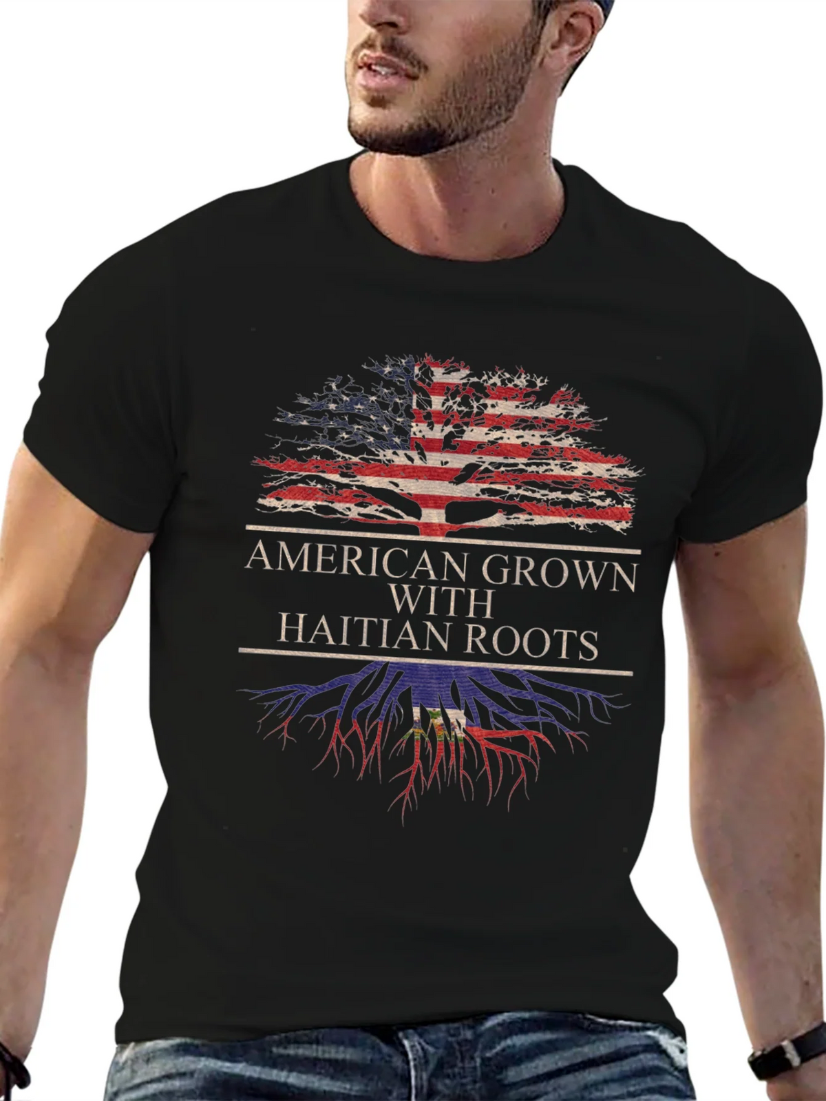 American Grown with Haitian Roots T-Shirt product image 6