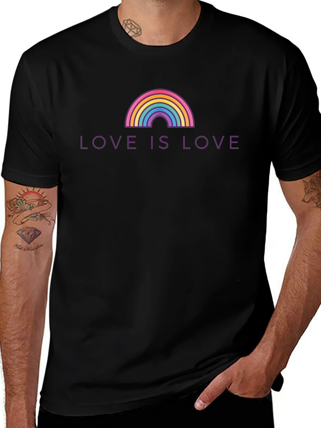 Love is LGBTQ+ Rainbow Graphic T-Shirt product image 1