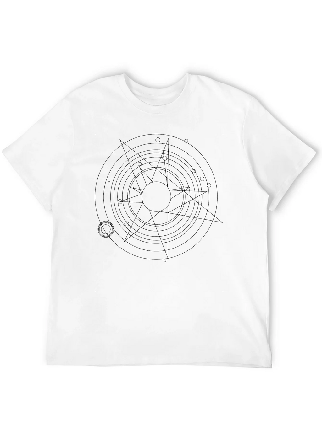 Geometric Circle Star Graphic Black T-Shirt product image 11