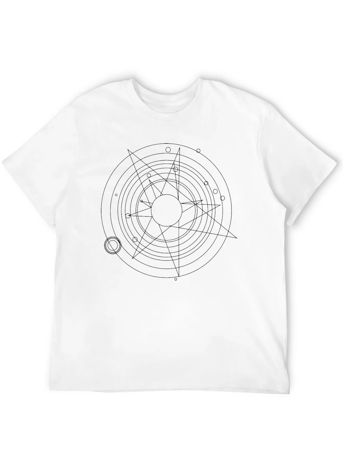 Geometric Circle Star Graphic Black T-Shirt product image 11