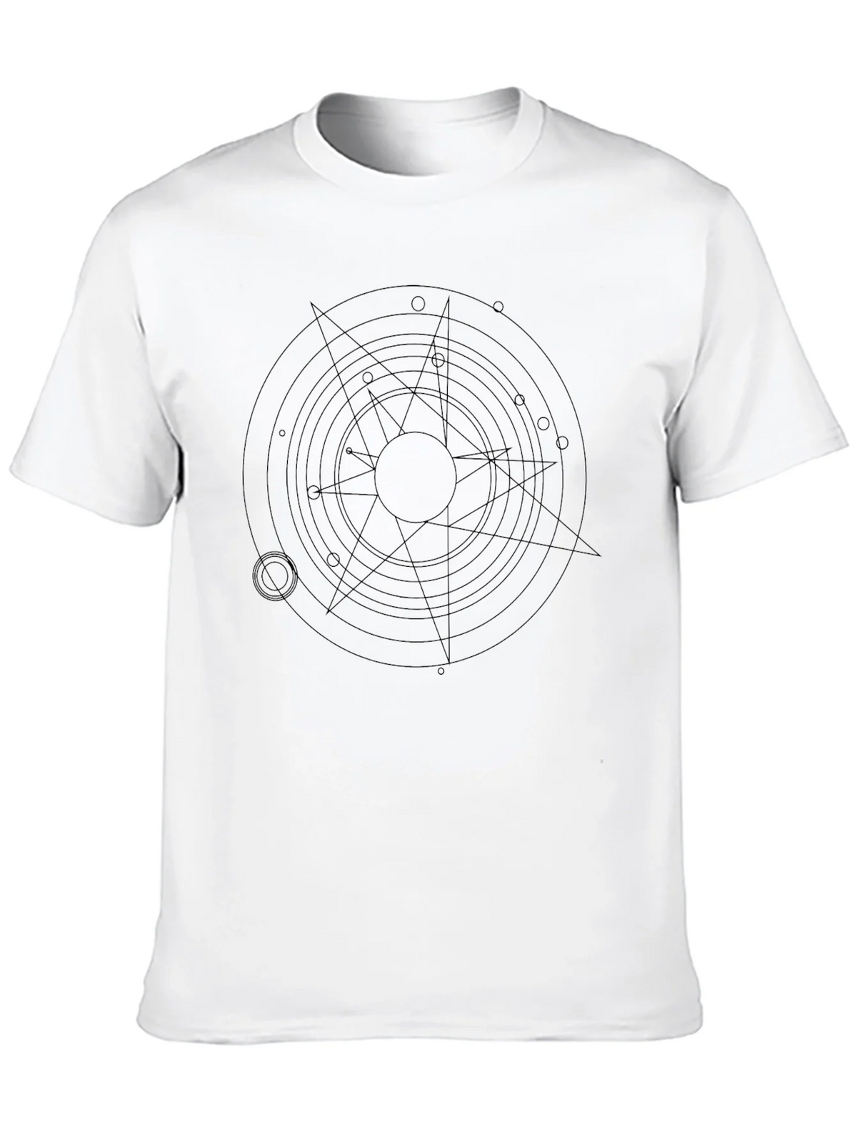 Geometric Circle Star Graphic Black T-Shirt product image 9