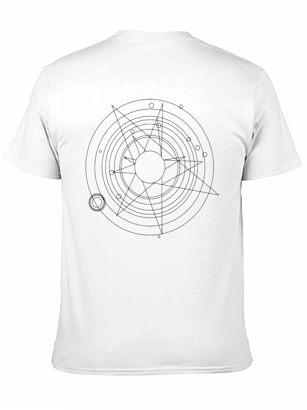 Geometric Circle Star Graphic Black T-Shirt product image 10