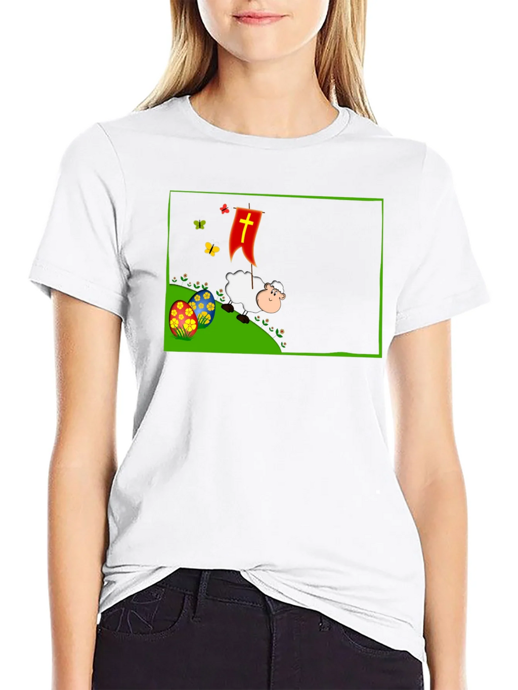 Easter Sheep Graphic T-Shirt - Black product image 8