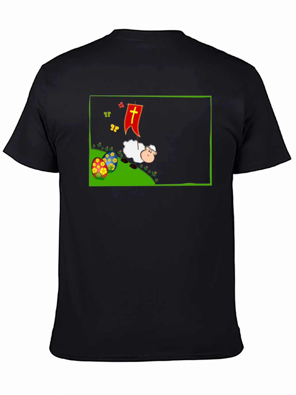 Easter Sheep Graphic T-Shirt - Black product image 4