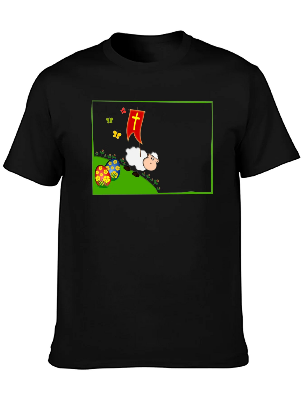 Easter Sheep Graphic T-Shirt - Black product image 3