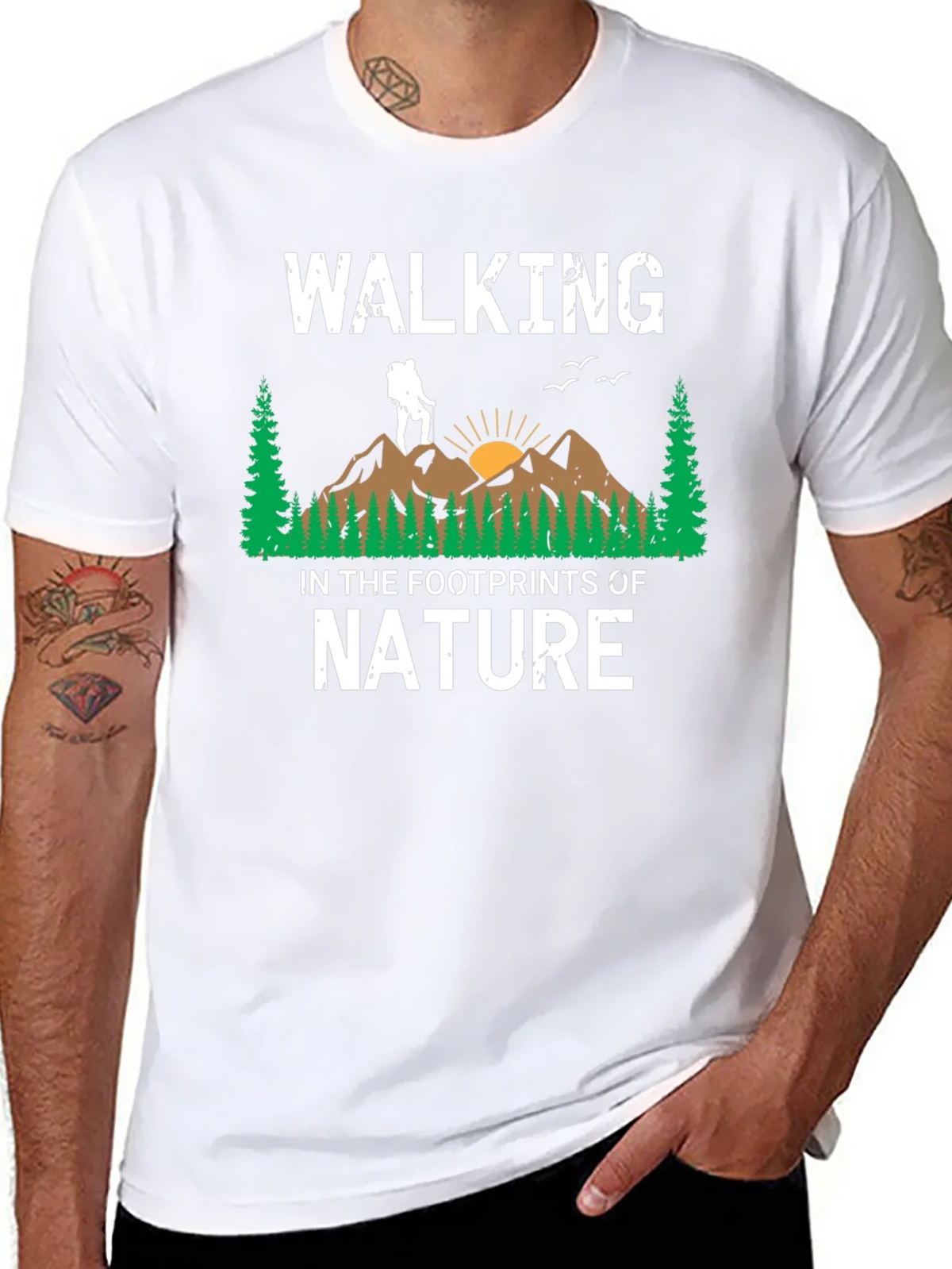 Walking in the Footprints of Nature Graphic T-Shirt product image 7