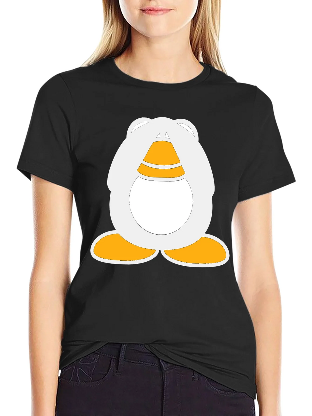 Cartoon Penguin Graphic Black T-Shirt product image 1