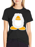 Cartoon Penguin Graphic Black T-Shirt product image 1