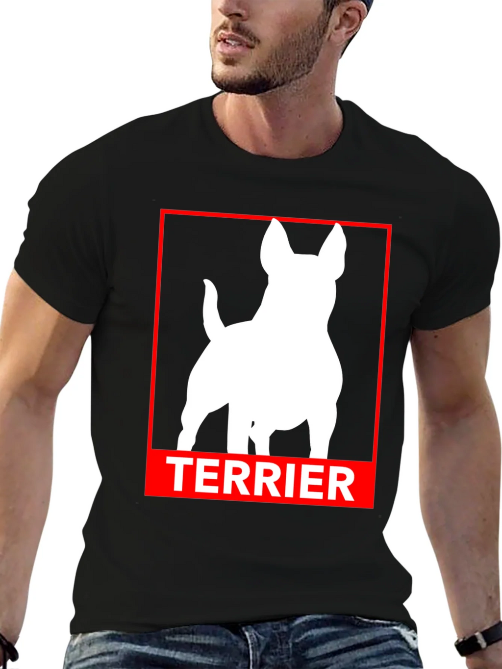 Terrier Dog Silhouette Graphic Tee product image 6