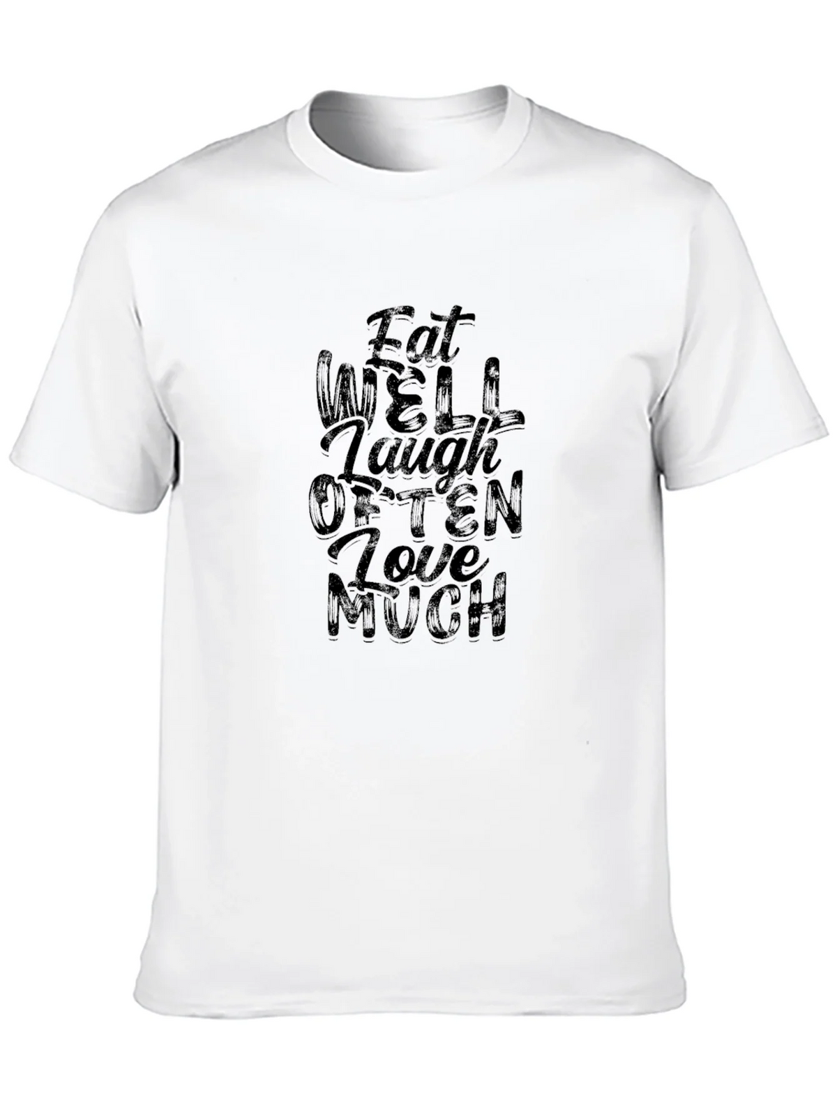 Eat Well Laugh Often Love Much Black T-Shirt product image 9