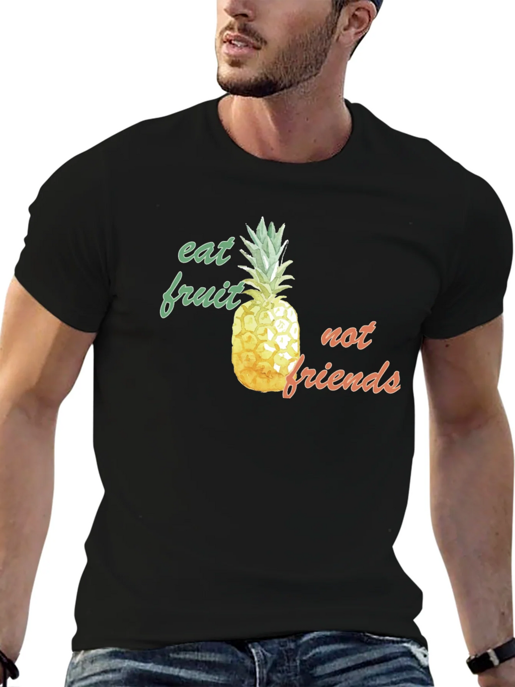 Eat Fruit Not Friends Pineapple Graphic Tee product image 5