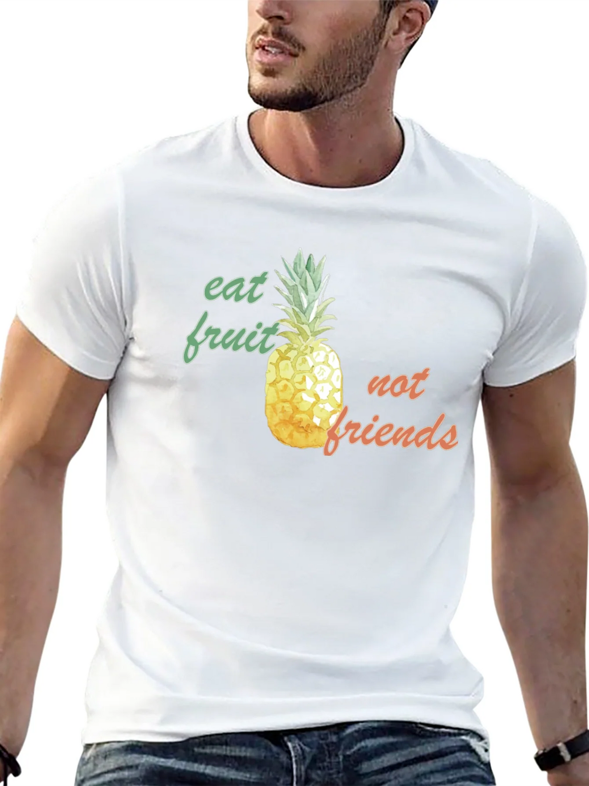 Eat Fruit Not Friends Pineapple Graphic Tee product image 10