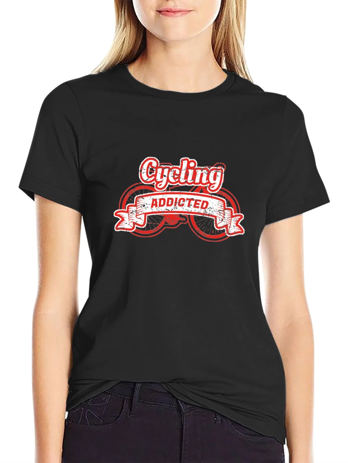 Cycling Addicted Black T-Shirt product image 2