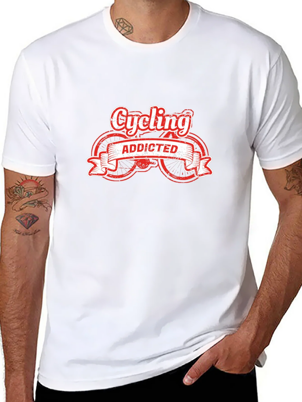 Cycling Addicted Black T-Shirt product image 7
