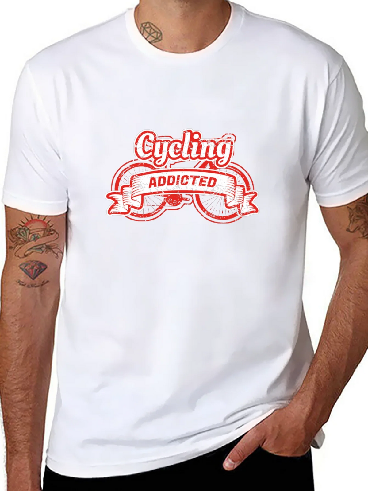 Cycling Addicted Black T-Shirt product image 7