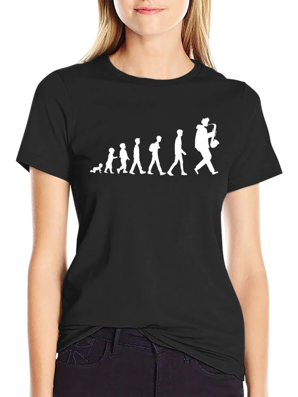 Saxophone Player Evolution T-Shirt - Black product image 2