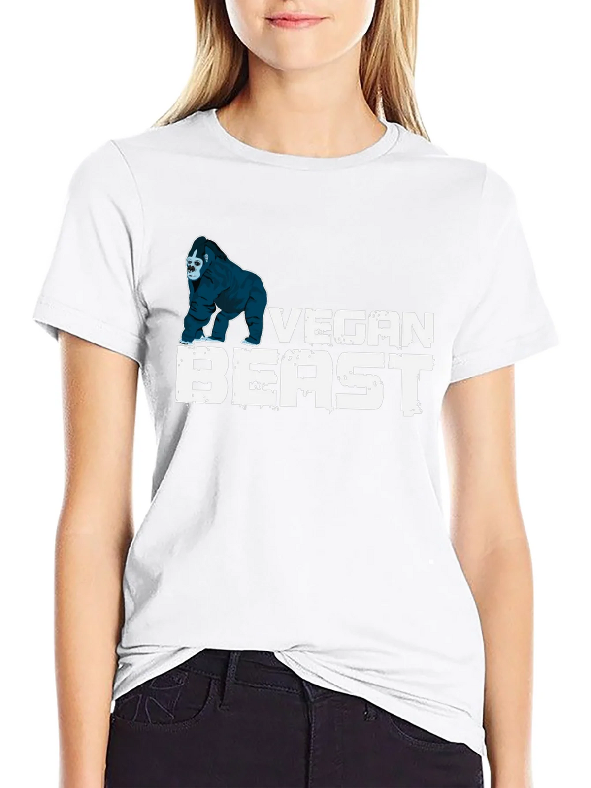 Vegan Beast T-Shirt - Gorilla Design Black product image 8