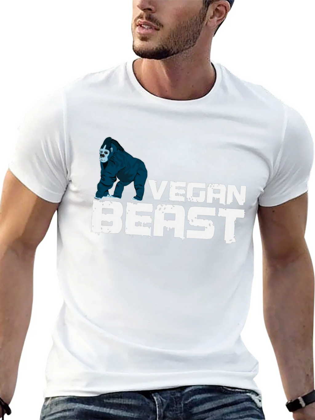 Vegan Beast T-Shirt - Gorilla Design Black product image 12