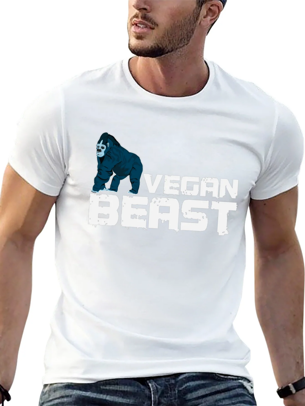 Vegan Beast T-Shirt - Gorilla Design Black product image 12