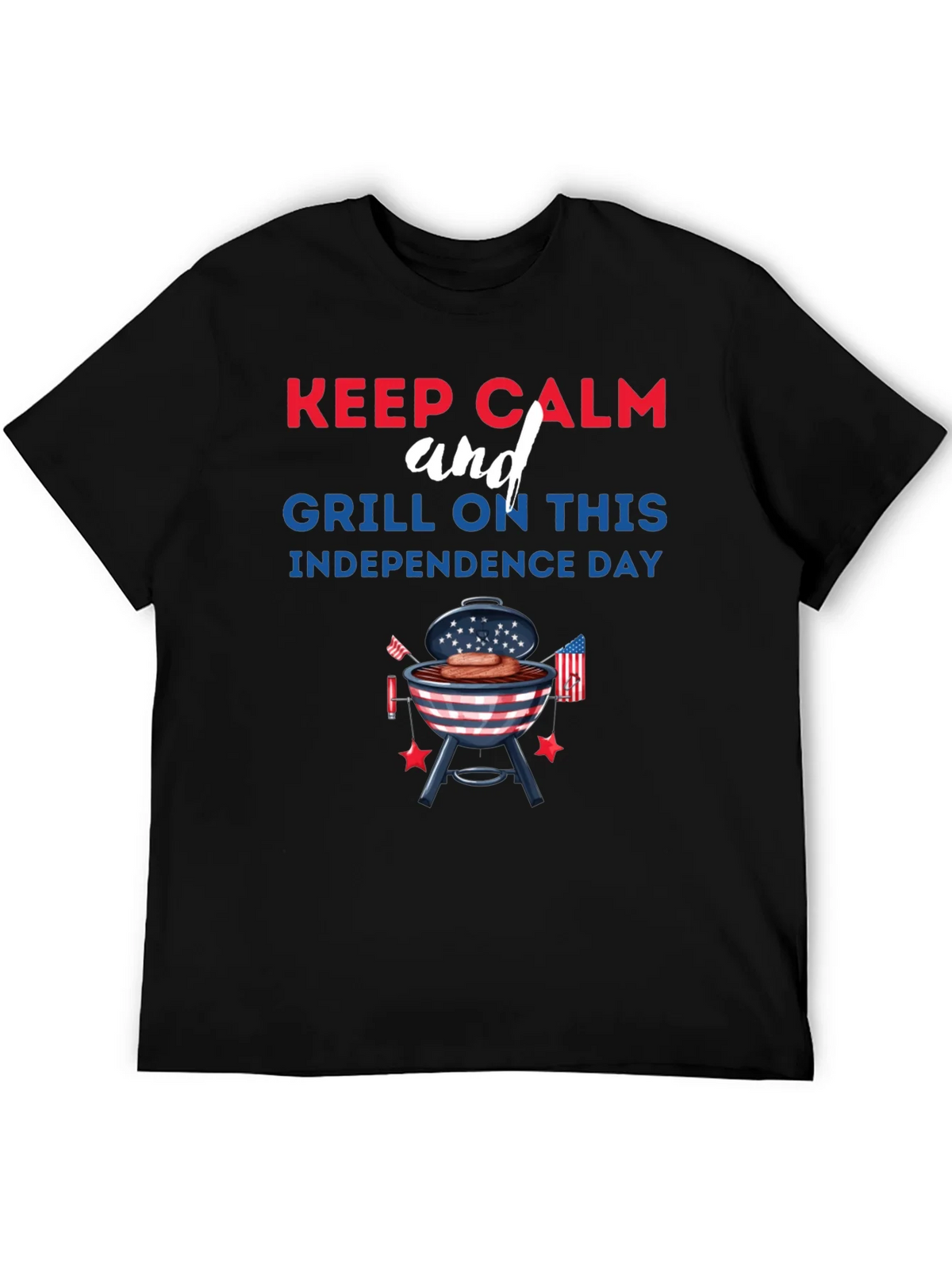 Keep Calm Grill On Independence Day T-Shirt product image 5