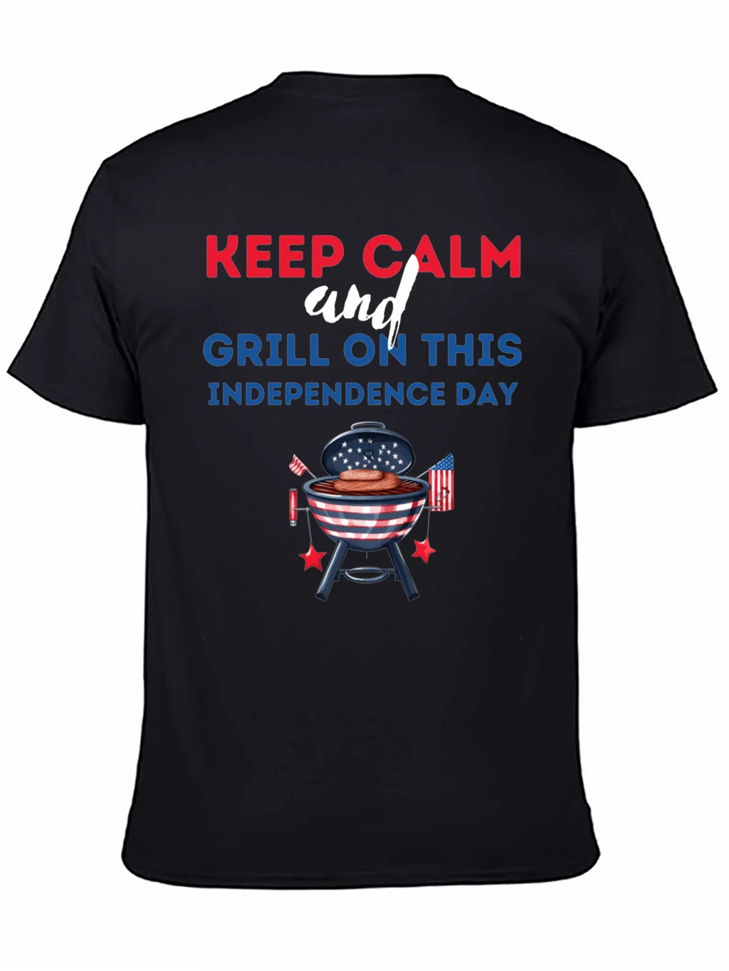 Keep Calm Grill On Independence Day T-Shirt product image 4