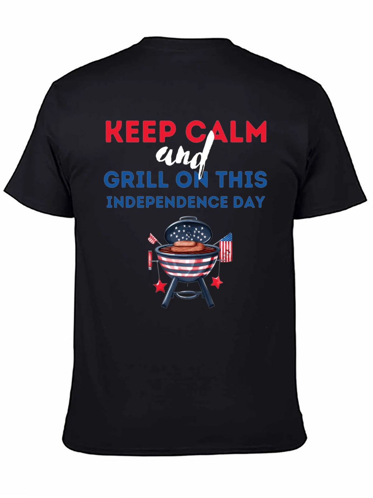Keep Calm Grill On Independence Day T-Shirt product image 4