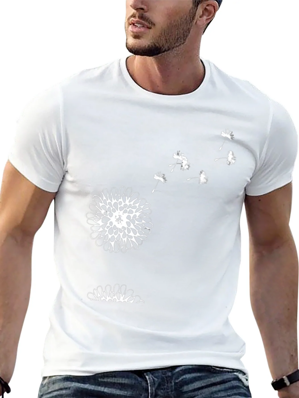 Mens Black Dandelion Graphic Tee product image 12