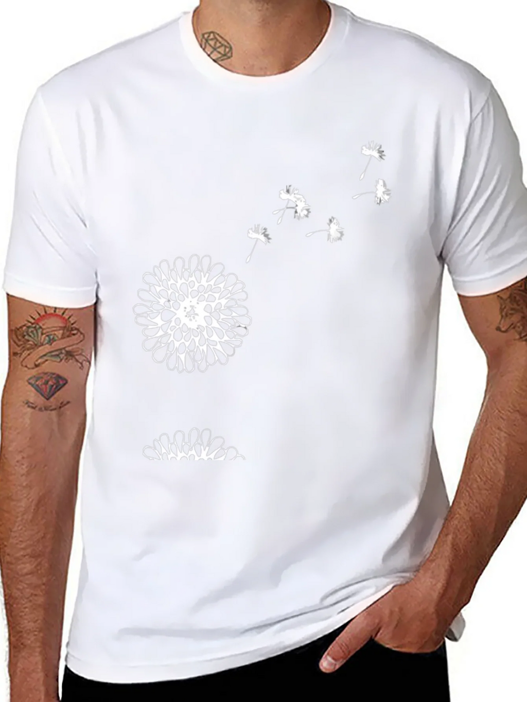 Mens Black Dandelion Graphic Tee product image 7