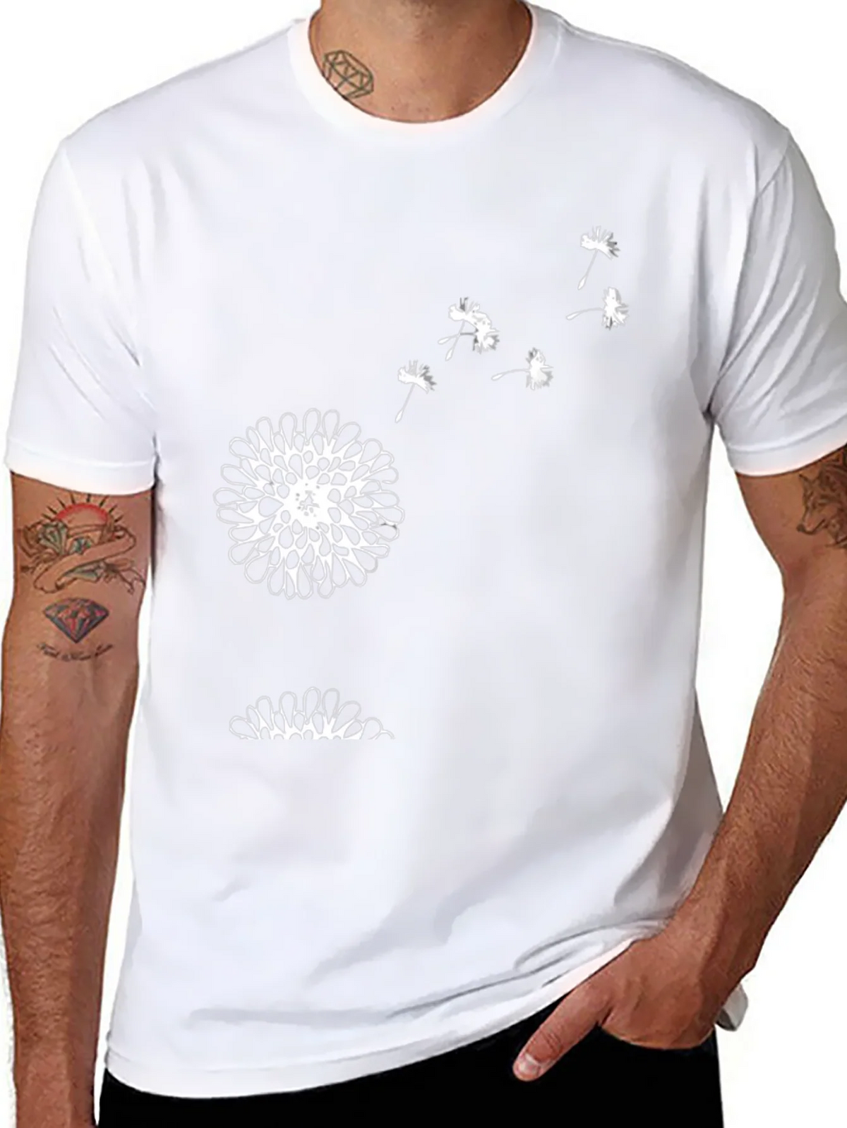 Mens Black Dandelion Graphic Tee product image 7
