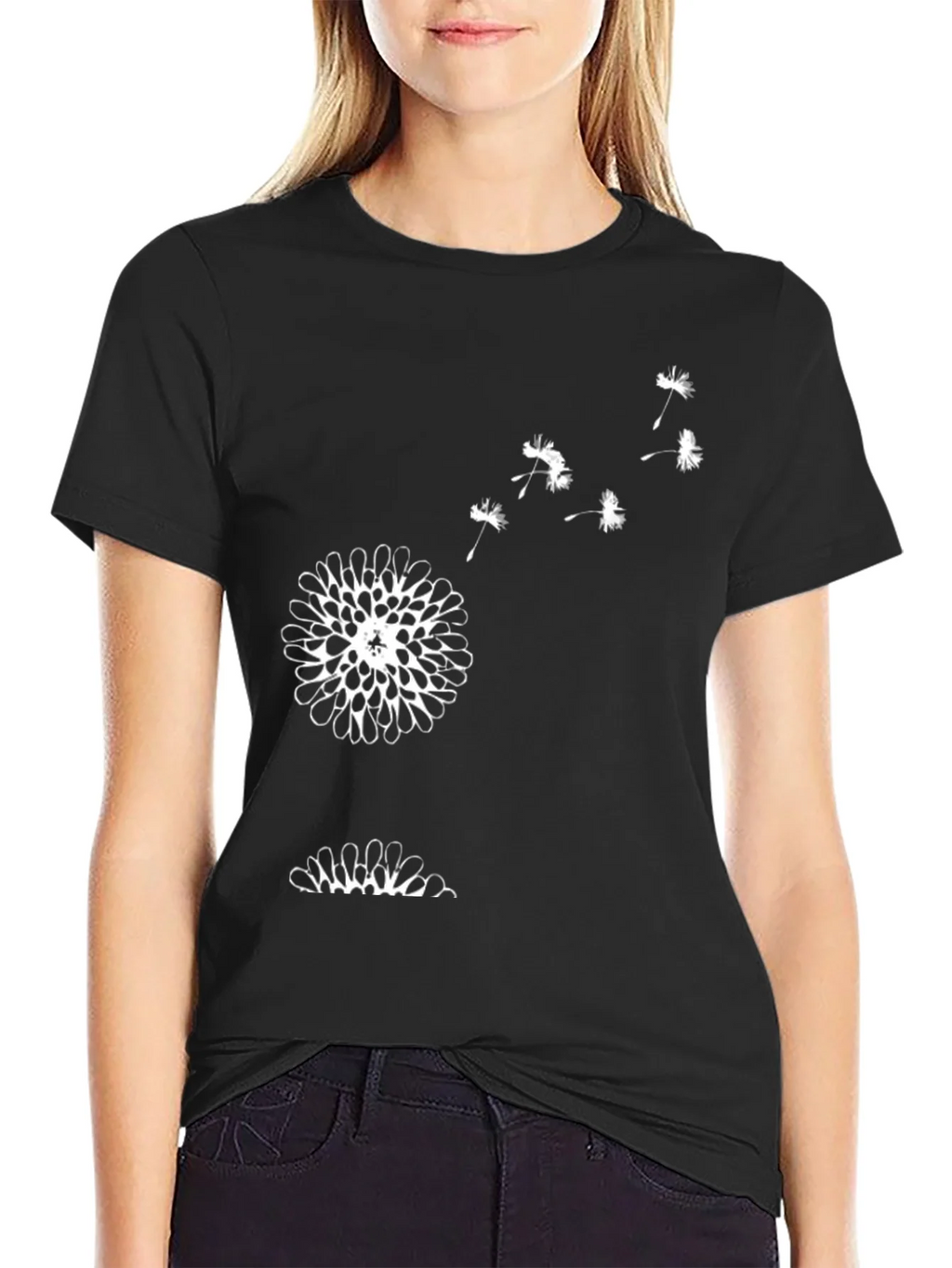 Mens Black Dandelion Graphic Tee product image 2
