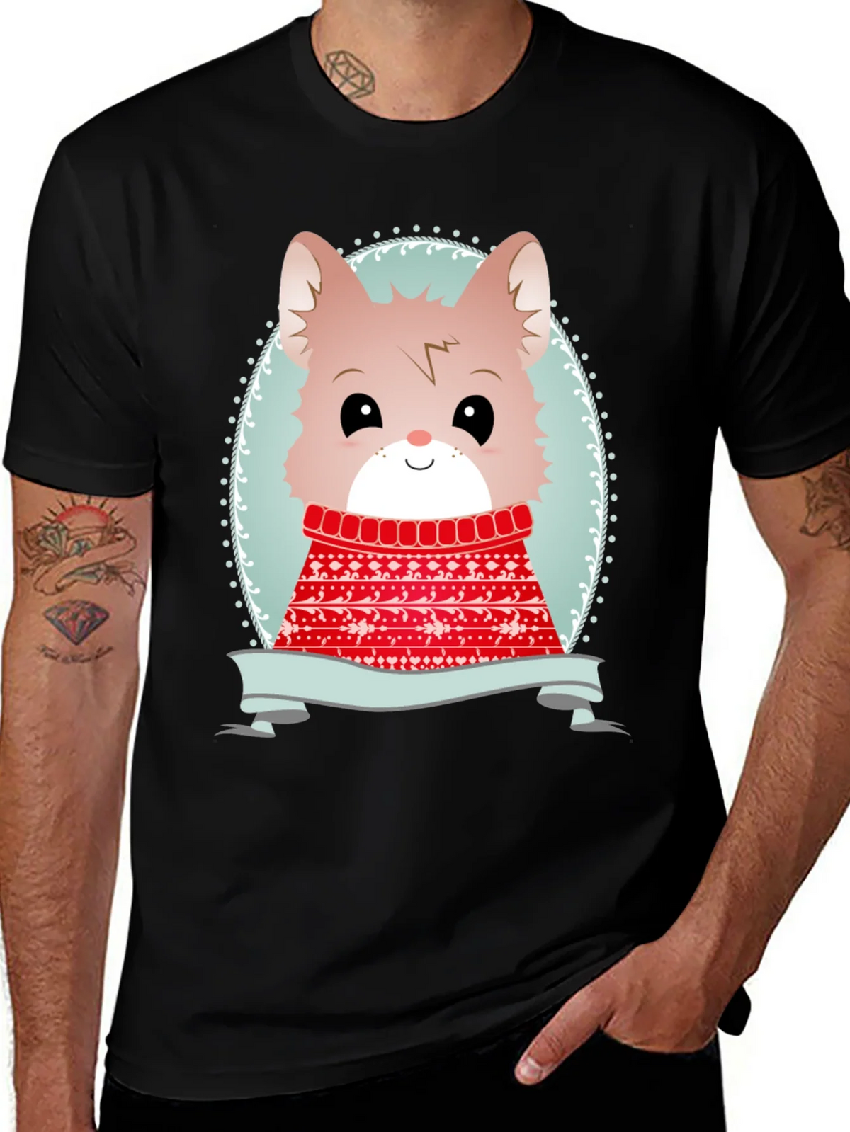 Cute Cartoon Animal Sweater Christmas Tee product image 1