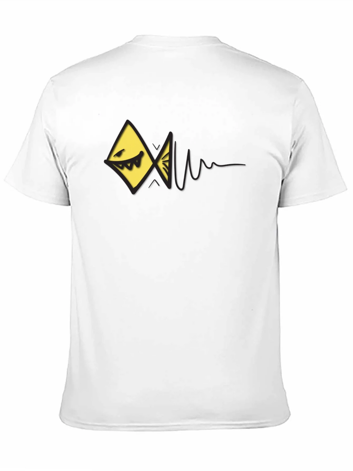 Edgy Geometric Fish Graphic Black T-Shirt product image 10