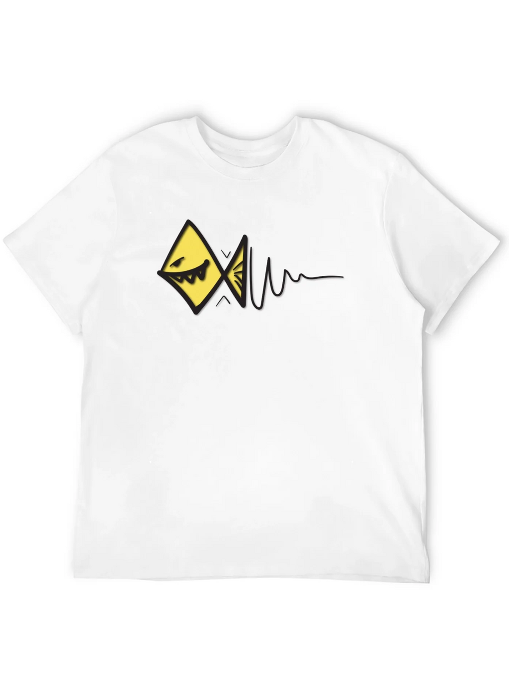 Edgy Geometric Fish Graphic Black T-Shirt product image 11