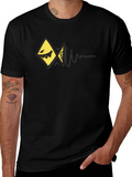 Edgy Geometric Fish Graphic Black T-Shirt product image 1